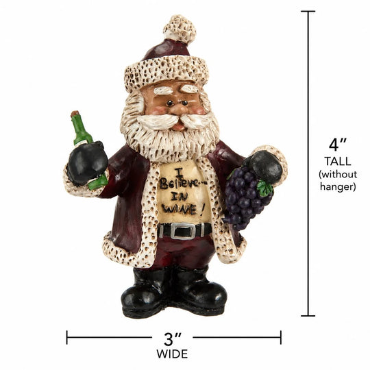 Wine Santa Ornament