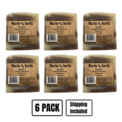 All Natural Soap | Cowgirl Scent | 6 Pack | Lard Soap for Dry Skin | Made in Small Batches | 4.5 oz. Bar | Shipping Included