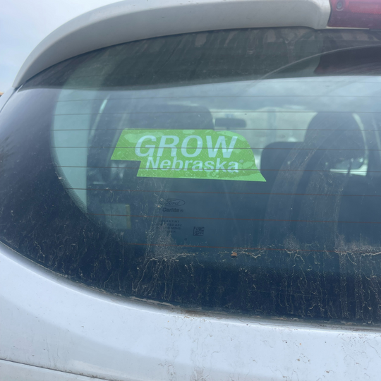 Static Cling Window Decal | GROW Nebraska Window Cling | Any type of Glass | Easy Apply | 4X3