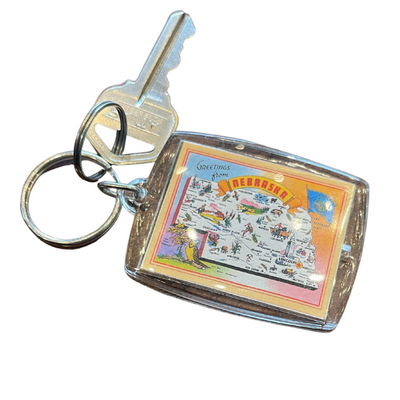 Acrylic Nebraska Landmark Keychain | Greetings From Nebraska | Tourism Gift Keychain | 4"2"