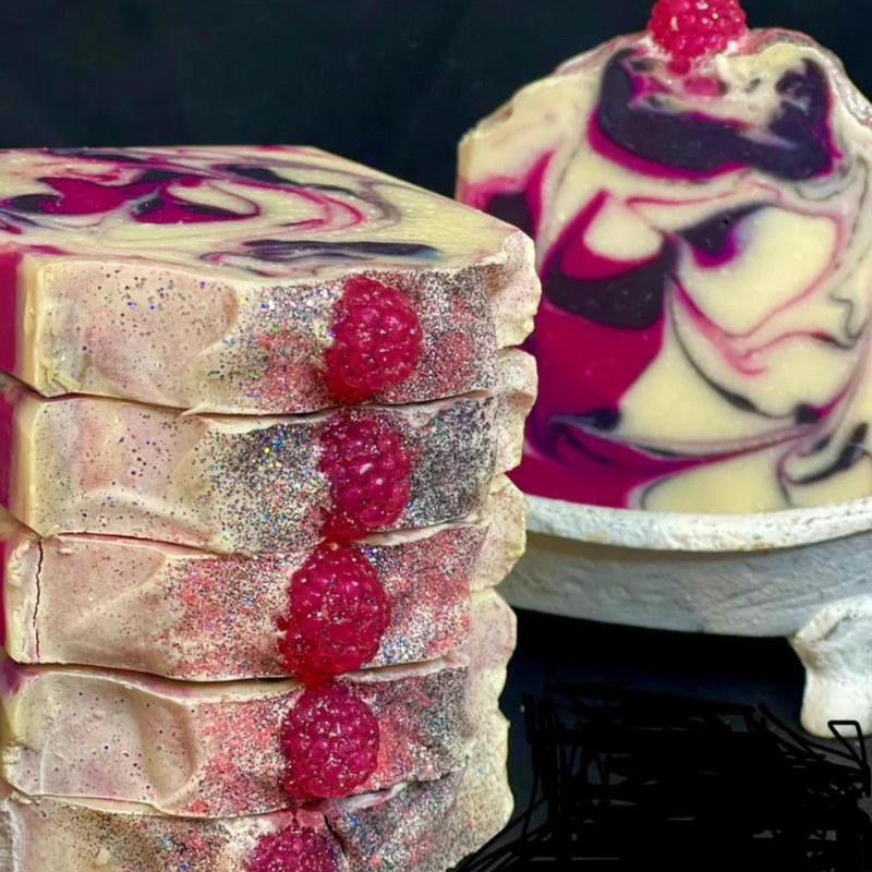 Hand Crafted Artisan Bar Soap | Black Raspberry Vanilla | Natural Ingredients | 5.3 oz. | No Harsh Chemicals | Silky Swirls Of Vanilla & Black Raspberry | Hydrating & Cleansing