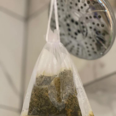 Reusable Shower Steamer | Amore' Rose Scent | Two Tea Bag Steamers With Sachet | 2 oz. Bag