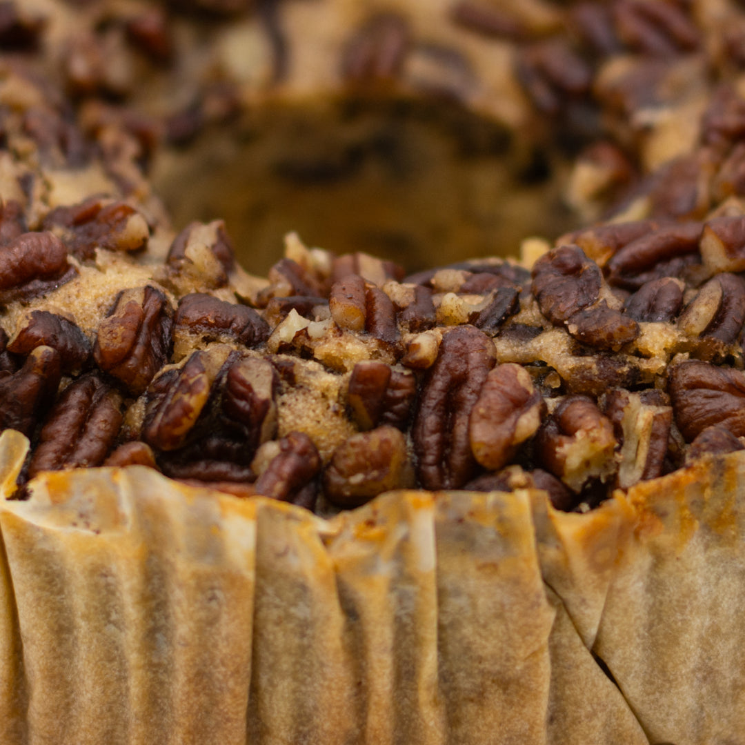 Close up of Southern Pecan Cake 