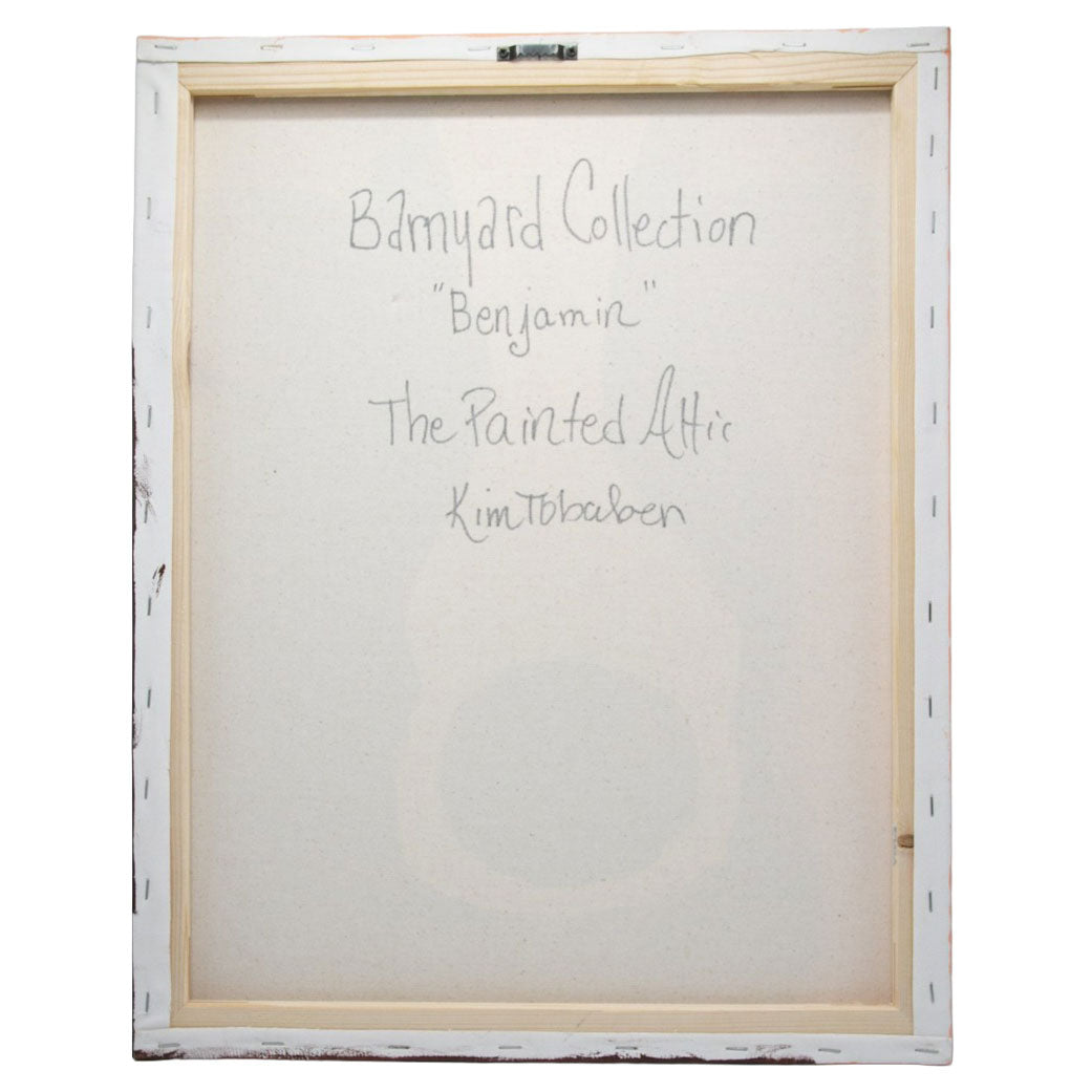 Wooden frame with text on a white background