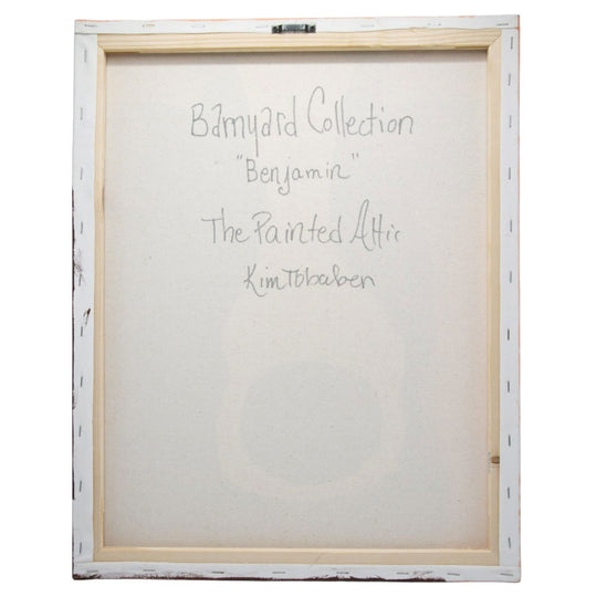 Wooden frame with text on a white background