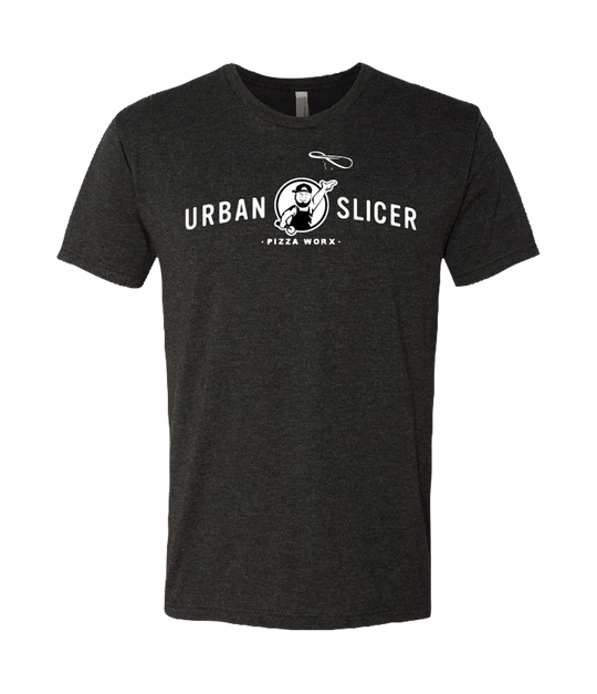 Urban Slicer Pizza Worx T-Shirt | Black with Large Back Logo | Urban Slicer Pizza Worx