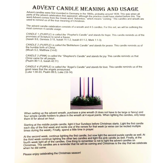 Advent Candles | Unscented | Blended Light