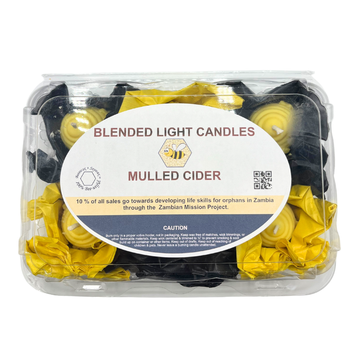 Soy Wax and Beeswax Blend Votive Candles | Mulled Cider | Beehive Shaped Candles | 6 Pack | Locally Sourced Nebraska Beeswax | Fresh, Spiced Apple Scent | Perfect Gift For Loved Ones | Made With All Natural Ingredients | Purchase With A Purpose