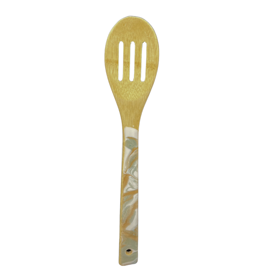 Bamboo Kitchen Utensils With Hand-Poured Resin Finish | 2 Pack | Perfect Gift For Wedding, Christmas, Or Birthday | Bouquet Of Kitchen Utensils | Carefully Selected Bamboo | Add A Colorful, Modern Touch To Your Kitchen Hardware | Made in Nebraska