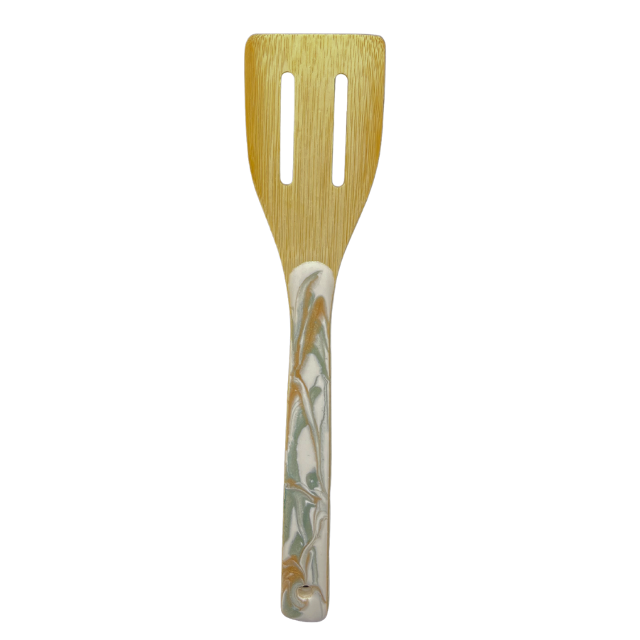 Bamboo Kitchen Utensils With Hand-Poured Resin Finish | 2 Pack | Perfect Gift For Wedding, Christmas, Or Birthday | Bouquet Of Kitchen Utensils | Carefully Selected Bamboo | Add A Colorful, Modern Touch To Your Kitchen Hardware | Made in Nebraska