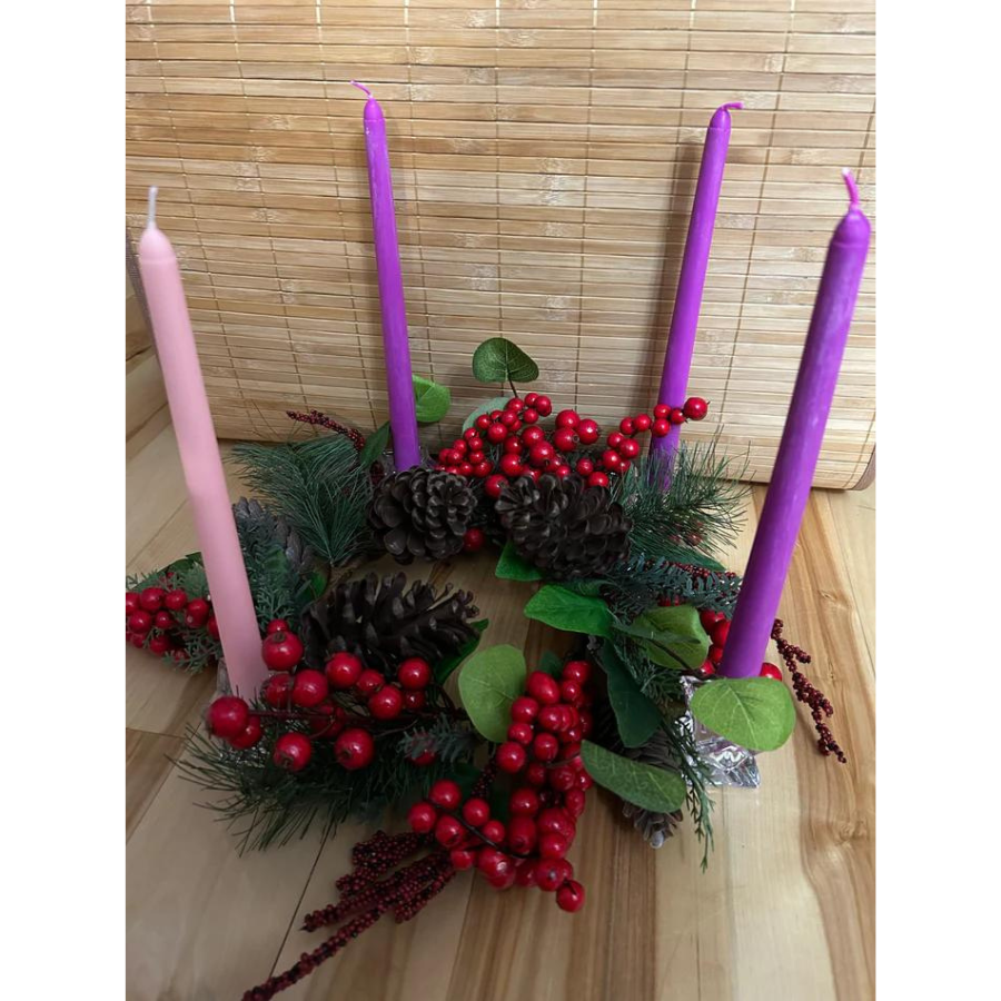 Advent Candles | Made With Soy Wax and Beeswax | Unscented | Includes 5 Candles | Made With All Natural Ingredients | Nebraska Beeswax