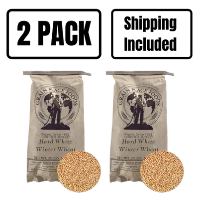 Rolled Hard Red Winter Wheat | 25 lb. Bag | Shipping Included | Easy To Cook | Protein Rich | Great Addition To Granola | 2 Pack | Shipping Included