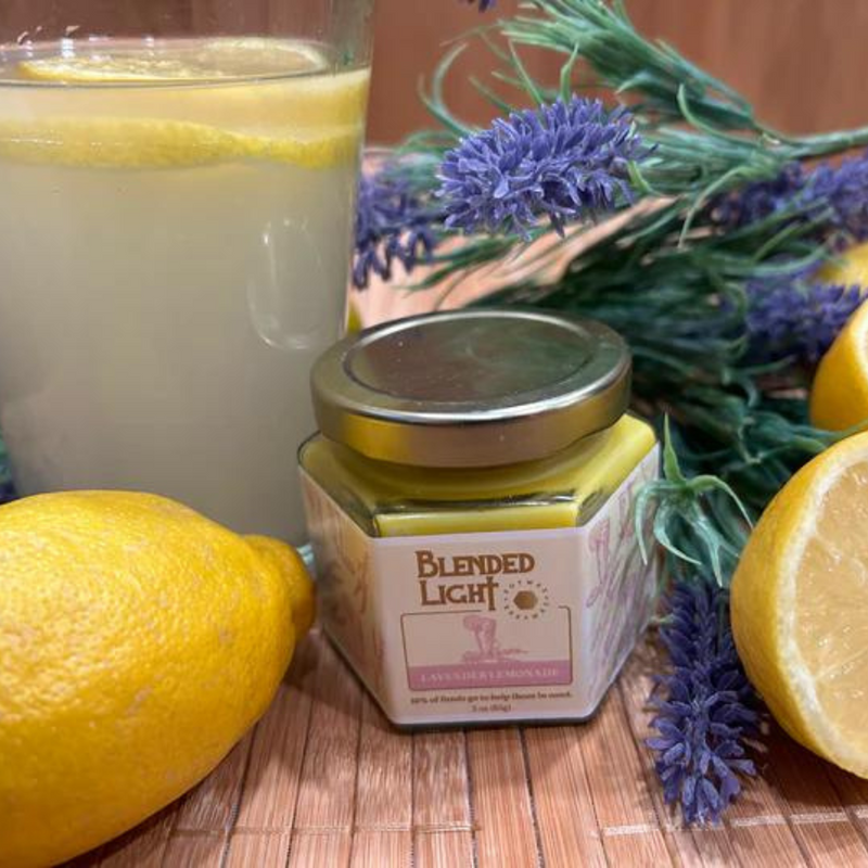Lavender Lemonade Scented Candle | 3 oz. & 7 oz. Size Options | Sweet Lavender & Lemon Blend | Made With 100% Soy Wax 7 Beeswax | Long-Burning Wick | Freshen Up Your Living Space
