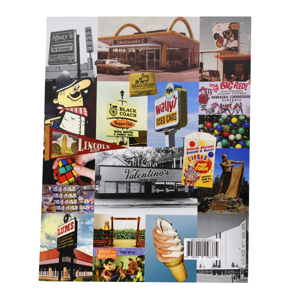 Collage of various vintage signs and logos on a product packaging.