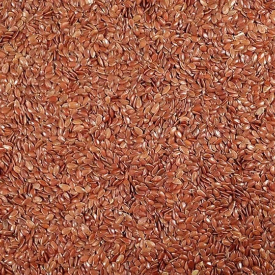 Pile Of Raw Brown Flaxseeds