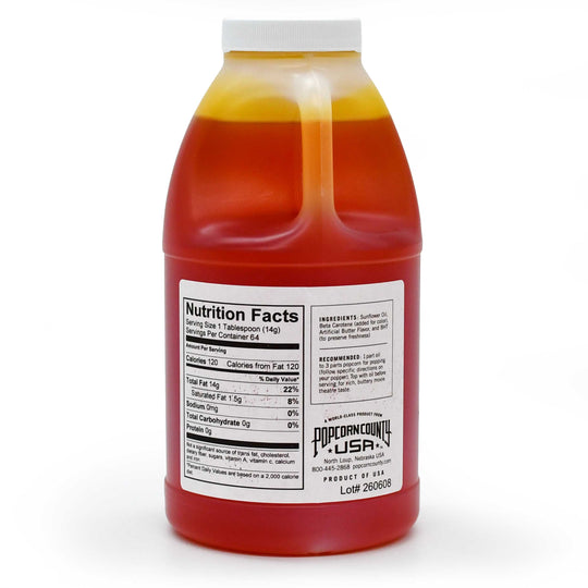 Butter Flavored Popcorn Oil | Pack of 3 | Quart | Popcorn County USA | North Loup Valley
