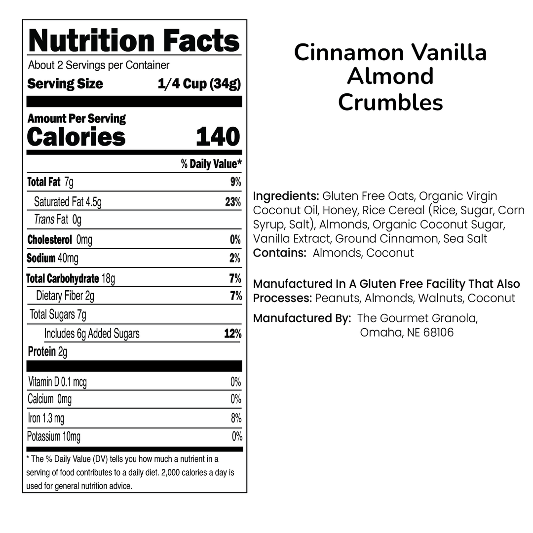 Cinnamon Vanilla Almond Crumbles | The Gourmet Granola