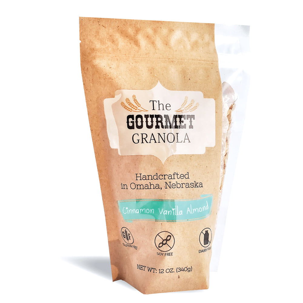 Cinnamon Vanilla Almond Granola | 12 oz. Bag | 3 Pack | Gluten & Soy Free | Nebraska Made | Healthy On-The-Go Snack