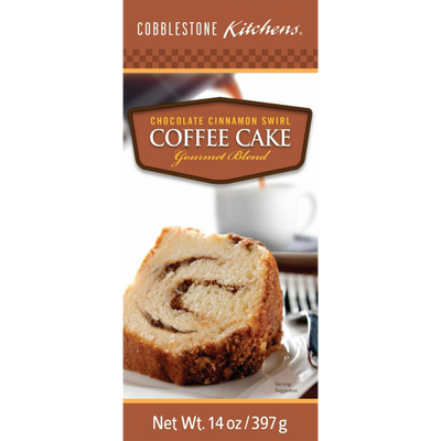 Chocolate Cinnamon Swirl Coffee Cake Mix | 14 oz. | Tender, Moist, & Soft | Ripple Of Buttery, Cinnamon, Chocolate Goodness | 6 Pack | Shipping Included | Comforting Taste | Pastry That Everyone Loves | Nebraska Coffee Cake | Enjoy With A Cup Of Coffee