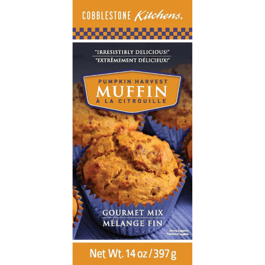 Pumpkin Harvest Muffin Mix | 14 oz. Box | Full of Pumpkin and Spice Flavor  | Light and Fluffy | Makes for a Perfect Breakfast, Snack, or Dessert | Favorite Fall Pastry | Easy to Bake | Nebraska Made Pastry | Try with Butter, Jam, or Jelly