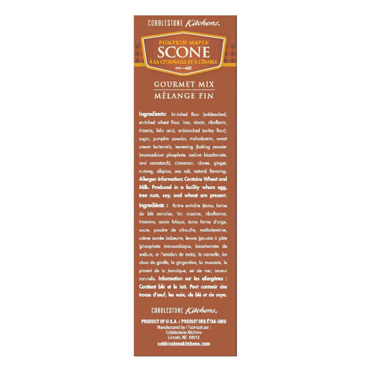 Pumpkin Maple Scone Mix | 15 oz. Box | Light & Flaky | Fall Flavor | Cobblestone Kitchen