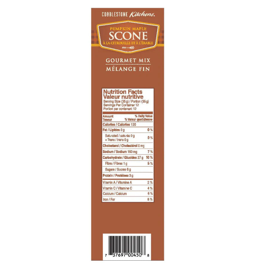 Pumpkin Maple Scone Mix | 15 oz. Box | Light & Flaky | Fall Flavor | Cobblestone Kitchen