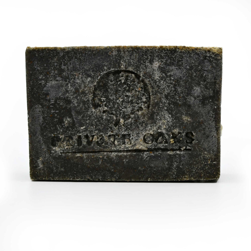 Bar of soap with 'Livre Oaks' branding on a white background