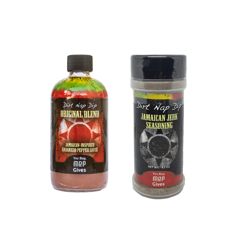 Jamaican Jerk Seasoning & Hot Sauce | Purchase With A Purpose  | Dirt Nap Dip | Perfect For BBQs | Perfect For Chicken Pork, Beef, And Veggies | Dry Rub & Marinade | Spicy & Flavorful | Made In Small Batches | Combo Pack | Shipping Included