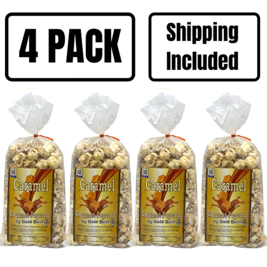 Caramel Gourmet Popcorn | 3 oz. bag |  4 Pack | Non-GMO | All Natural | Quick Sweet Treat | Made With Decadent Caramel | Popped Popcorn | Made with Corn Oil | Nebraska Caramel Corn | Shipping Included