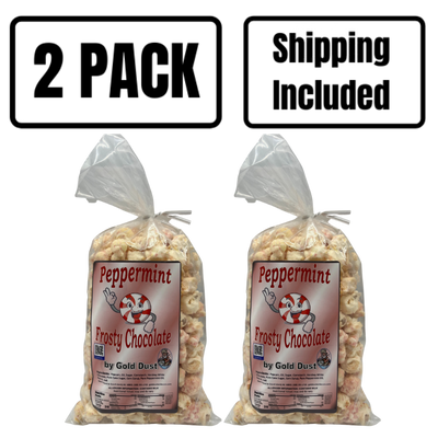 Gourmet Peppermint White Chocolate Covered Kettle Corn |  5 oz. bag | 2 Pack | Minty, Salty, and Sweet | Perfect for Peppermint Lovers | Refreshing Mint Flavor with Hints of Chocolate | Shipping Included