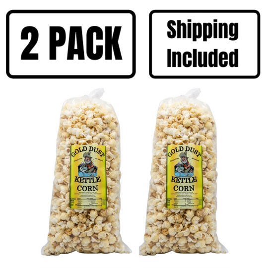 Kettle Corn | 8 oz. Bag | Gourmet | 2 Pack | Perfect Sweet & Salty Treat | Convenient Packaging | Light and Fluffy Popped Kernels | All Natural | Nebraska Kettle Corn | Shipping Included