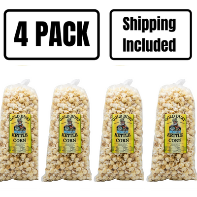 Kettle Corn | 8 oz. Bag | Gourmet | 4 Pack | Perfect Balance of Sweet and Salty | Perfect for On the Go | Light and Fluffy Popped Kernels | Made with High Quality Ingredients | All Natural | Nebraska Kettle Corn | Shipping Included