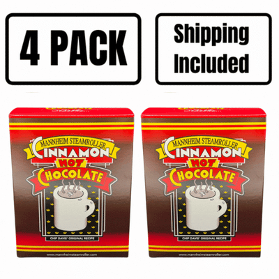 Cinnamon Hot Chocolate | 24 oz. Container | Premium Dark Chocolate | Warm Madagascar Cinnamon | Creamy and Frothy | Cup Of Pure Warmth | Cinnamon Lovers | 4 Pack | Shipping Included | Mannheim Steamroller Hot Chocolate