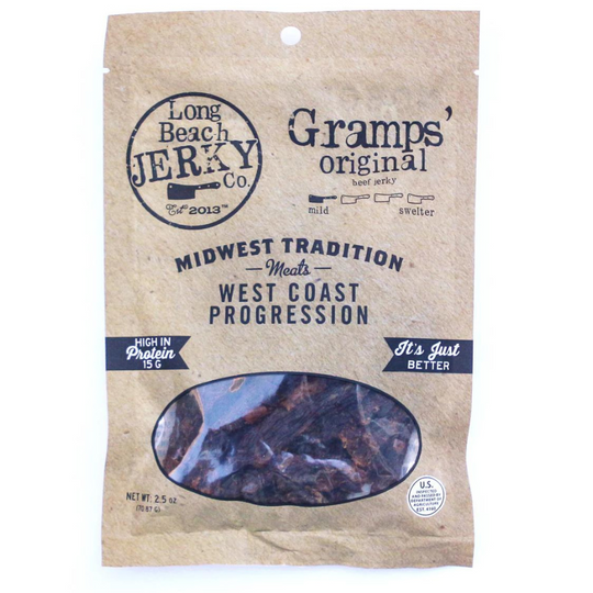 Beef Jerky | 2.5 oz. | Gramps Original Flavor | High Protein Snack | Bold and Savory | Nebraska Beef Jerky | Made with the Best Beef | Perfect Snack for Car Rides | Healthy, High Protein Snack