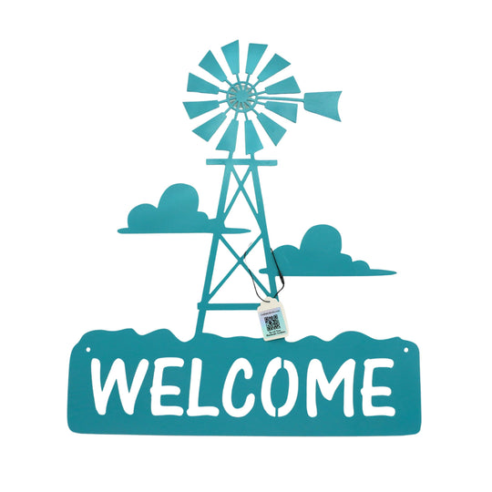 Windmill Welcome Plasma Cut Sign | Multiple Colors | Craftaholics4U