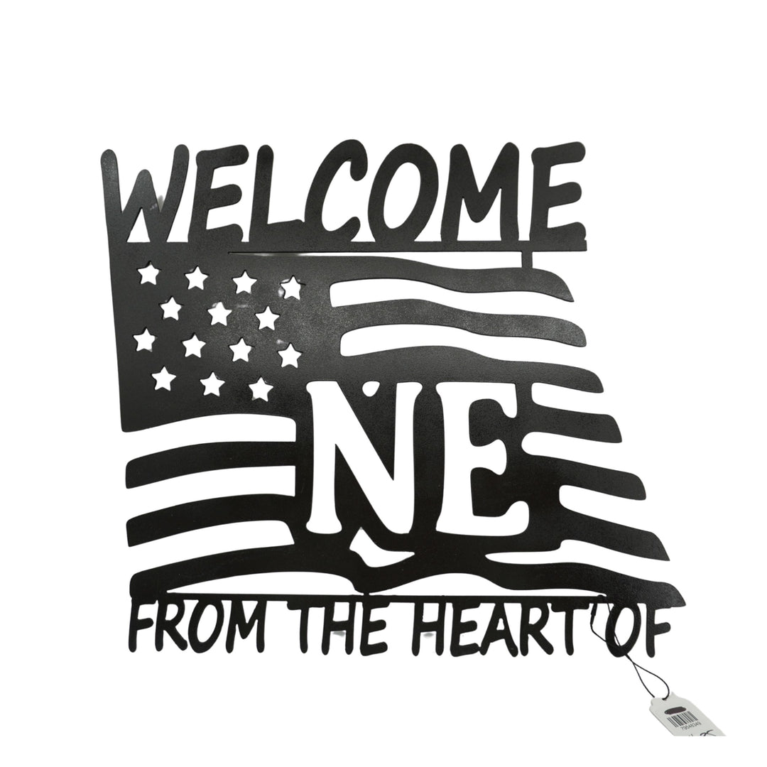 From the Heart of Nebraska Plasma Cut Welcome Sign | Multiple Colors | Craftaholics4U