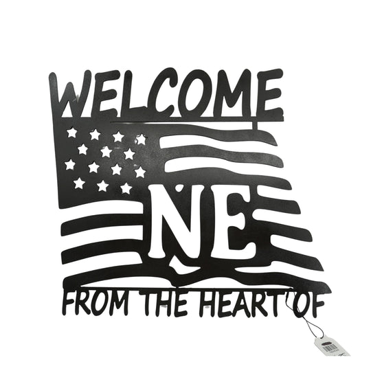 From the Heart of Nebraska Plasma Cut Welcome Sign | Multiple Colors | Craftaholics4U