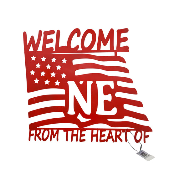 From the Heart of Nebraska Plasma Cut Welcome Sign | Multiple Colors | Craftaholics4U