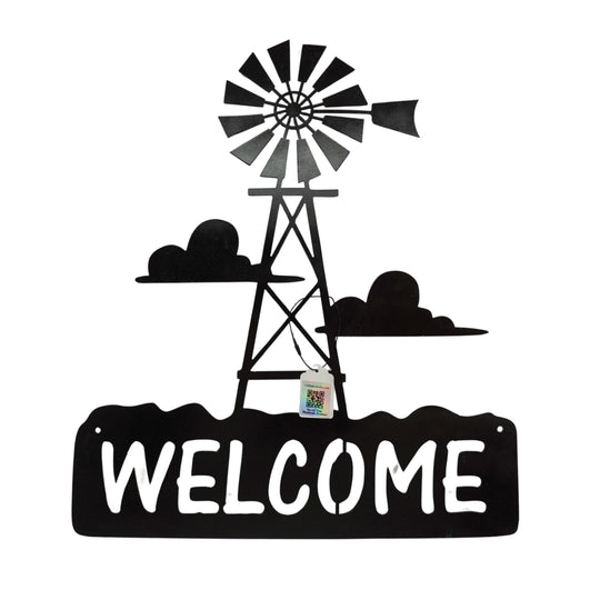 Windmill Welcome Plasma Cut Sign | Multiple Colors | Craftaholics4U