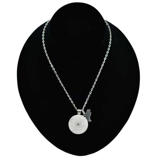 Nebraska State Charm Necklace With Meadowlark Bird Design | Multiple Colors | Silver Chain | 24" Chain and 1" Charm | Create