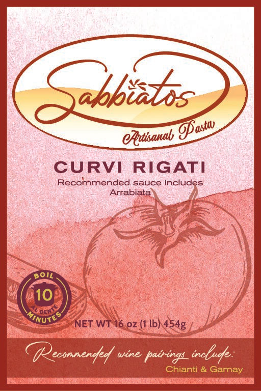 Curvy Rigati | Hand Made Artisan Pasta | Made From Durum Wheat Semolina | Authentic Flavor | High Protein | Shell Shape | Pair With Chianti or Gamay Wine | Nebraska Pasta