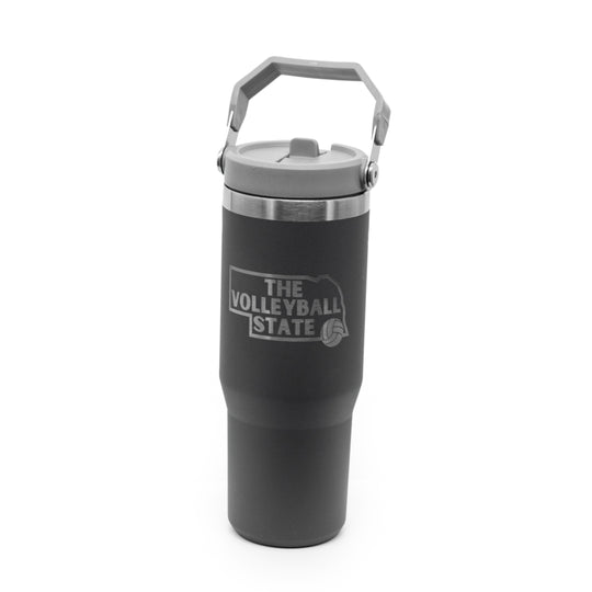 30 oz. Dark Gray Volleyball State Tumbler With Handle