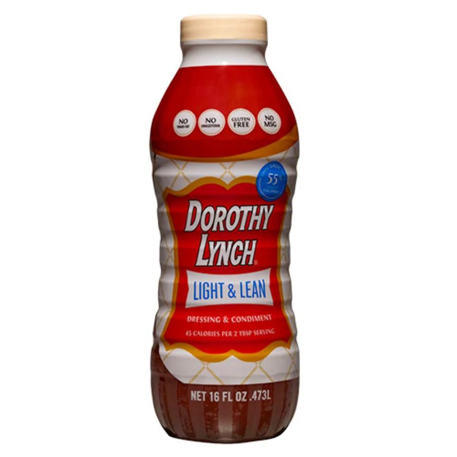 A 16 ounce bottle of Light and Lean Dorothy Lynch on a white background