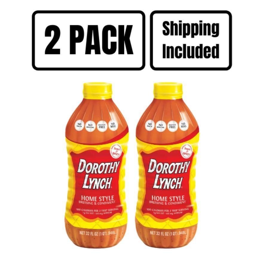 A two pack of 32 ounce Dorothy Lynch on a white background