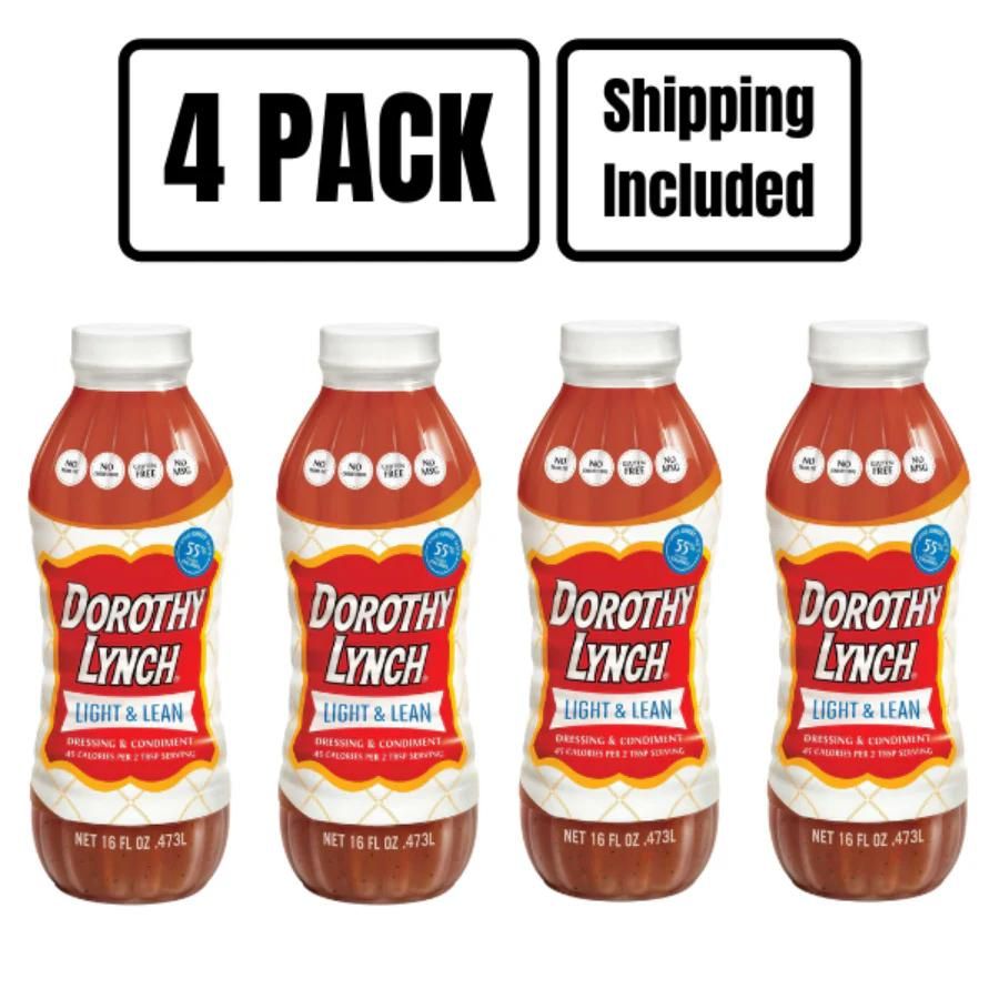 A four pack of 16 ounce Light and Lean Dorothy Lynch on a white background