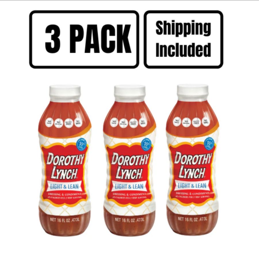 A three pack of 16 ounce Light and Lean Dorothy Lynch on a white background