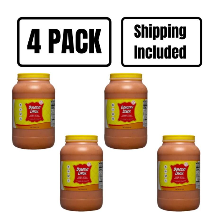 A four pack of a gallon of Dorothy Lynch on a white background