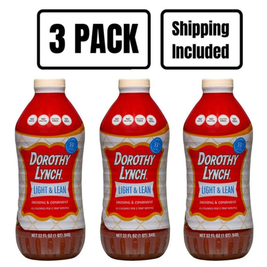 A three pack of 32 ounce Light and Lean Dorothy Lynch on a white background