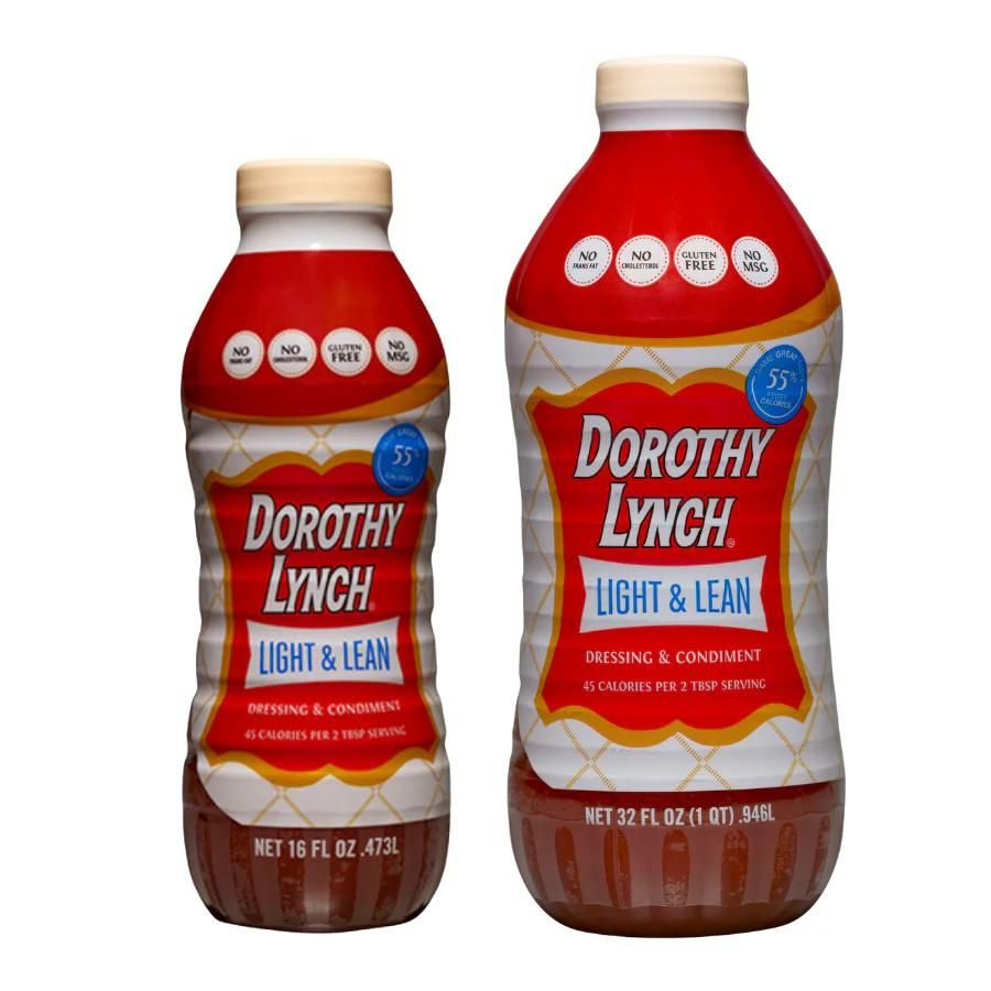 A two pack of 16 ounce and 32 ounce Light and Lean Dorothy Lynch on a white background