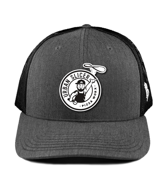 Urban Slicer Pizza Worx Snap Back Hat | Charcoal & Black | Urban Slicer Pizza Worx